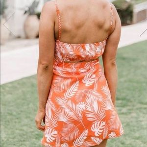 Pink Lily Front Tie Floral Dress